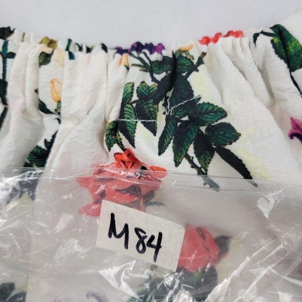 NWOT high-waisted elastic straight leg floral pant with pockets - Picture 5 of 5
